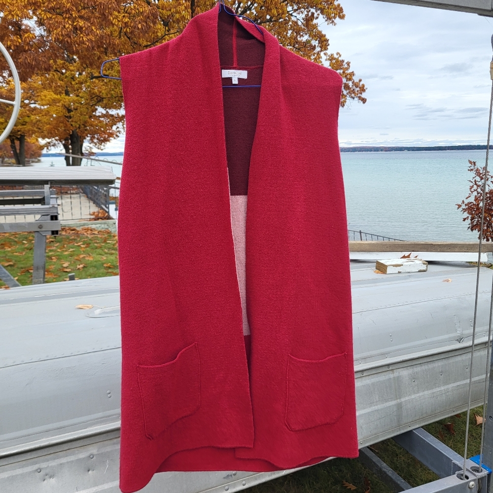 Bartolini Red Sleeveless Long Sweater